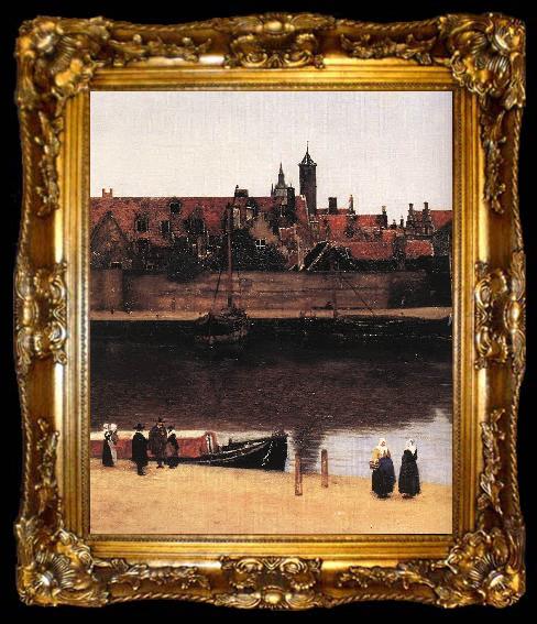 framed  VERMEER VAN DELFT, Jan View of Delft (detail) est, ta009-2